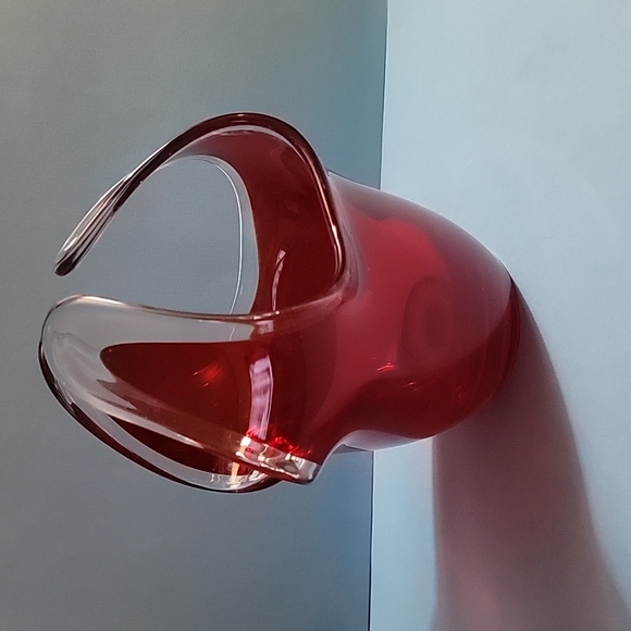 Art Glass Deep Red Cranberry Heavy Beautiful!! - Picture 1 of 6